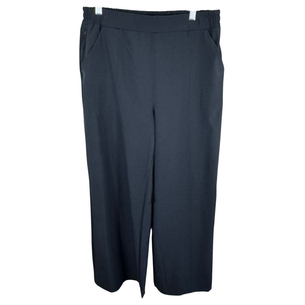 Fabletics Black‎ Elastic Waist Straight Leg Pull On Windbreaker Athletic Pants L